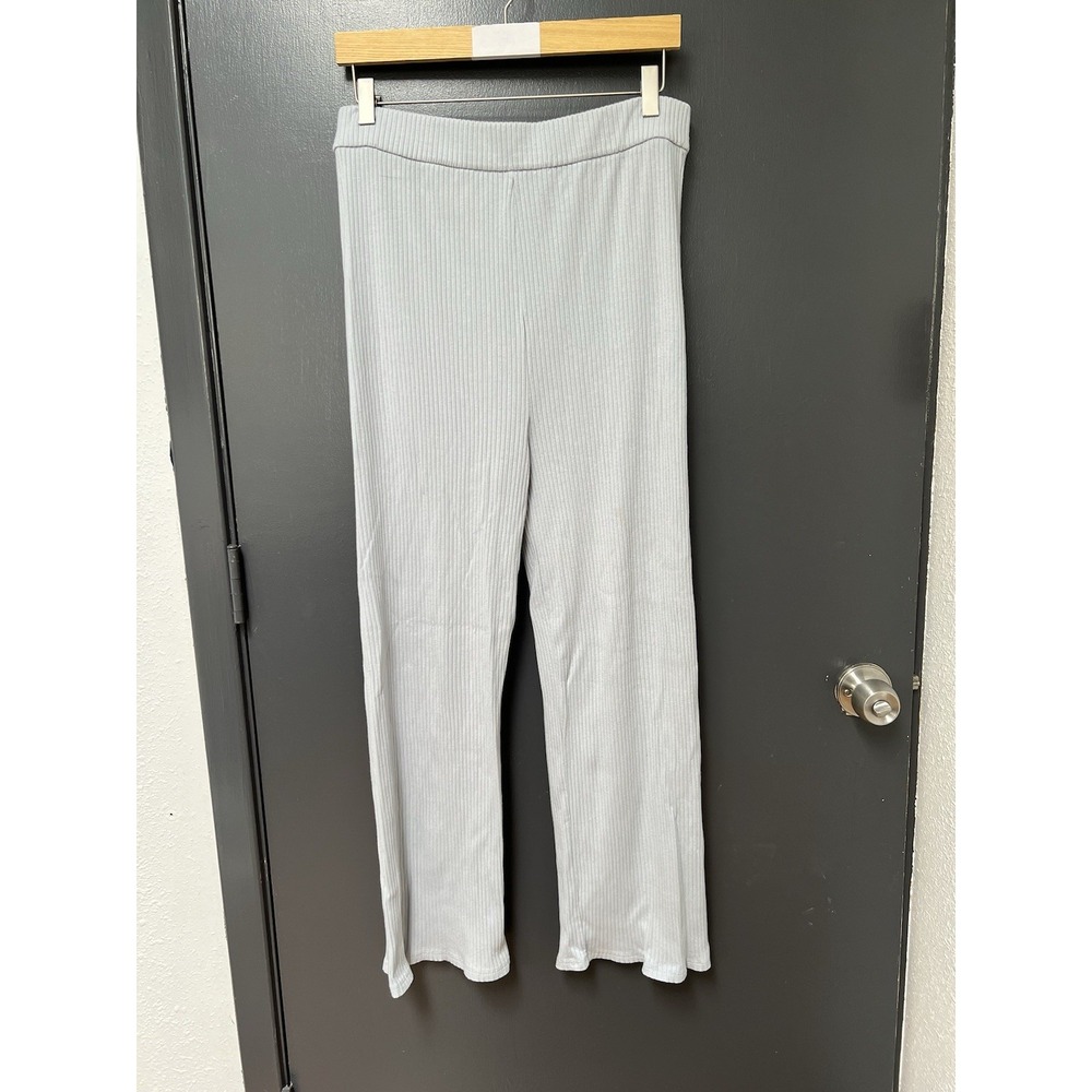 STORQ SZ 4 (L)  MATERNITY LEGGINGS PANTS BLUE GRAY RIBBED